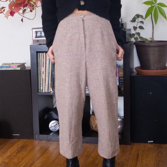 Vintage Dusty Pink Wool Woven Trousers - PLEASE COMMENT BEFORE BUYING - Picture 3 of 4